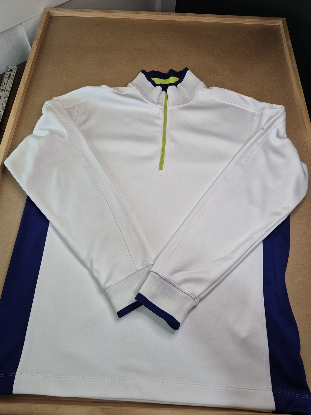 Nike White, Blue & Lime Lightweight Half-Zip Shirt Jacket 3385/379